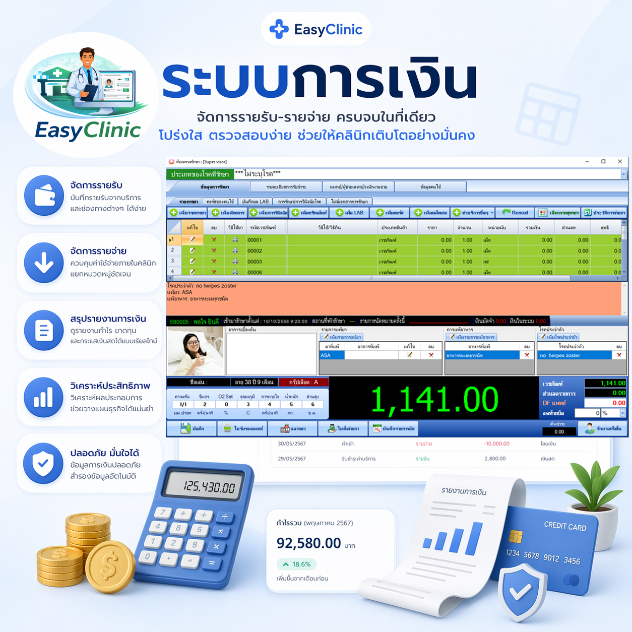 ระบบการเงิน คิดค่ารักษา